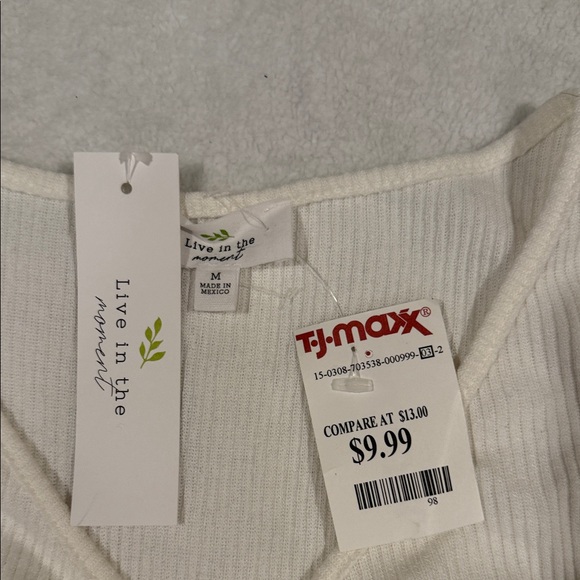 White Ruffled Crop Top - Picture 2 of 4